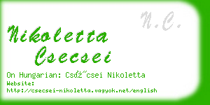 nikoletta csecsei business card